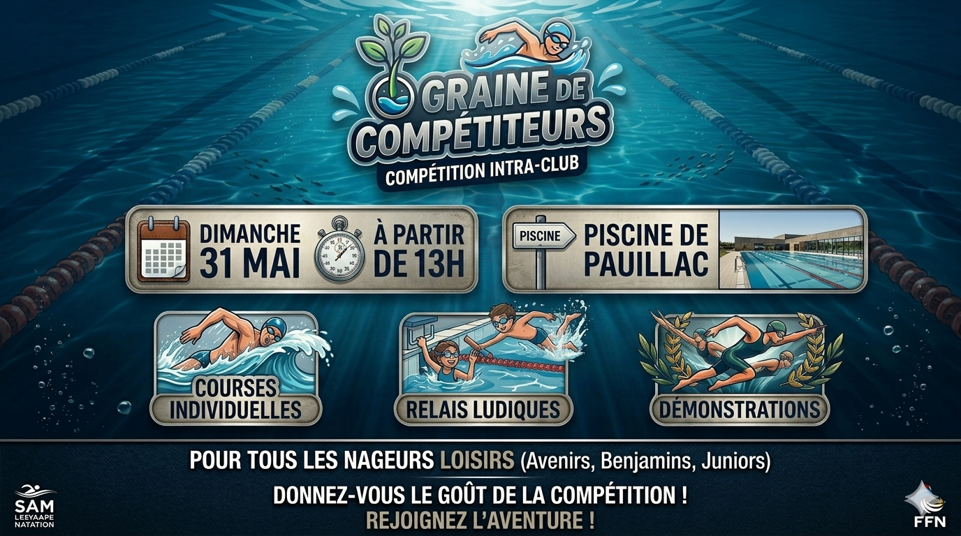 Graine de Compétiteurs Compétition Intra Club Piscine Pauillac